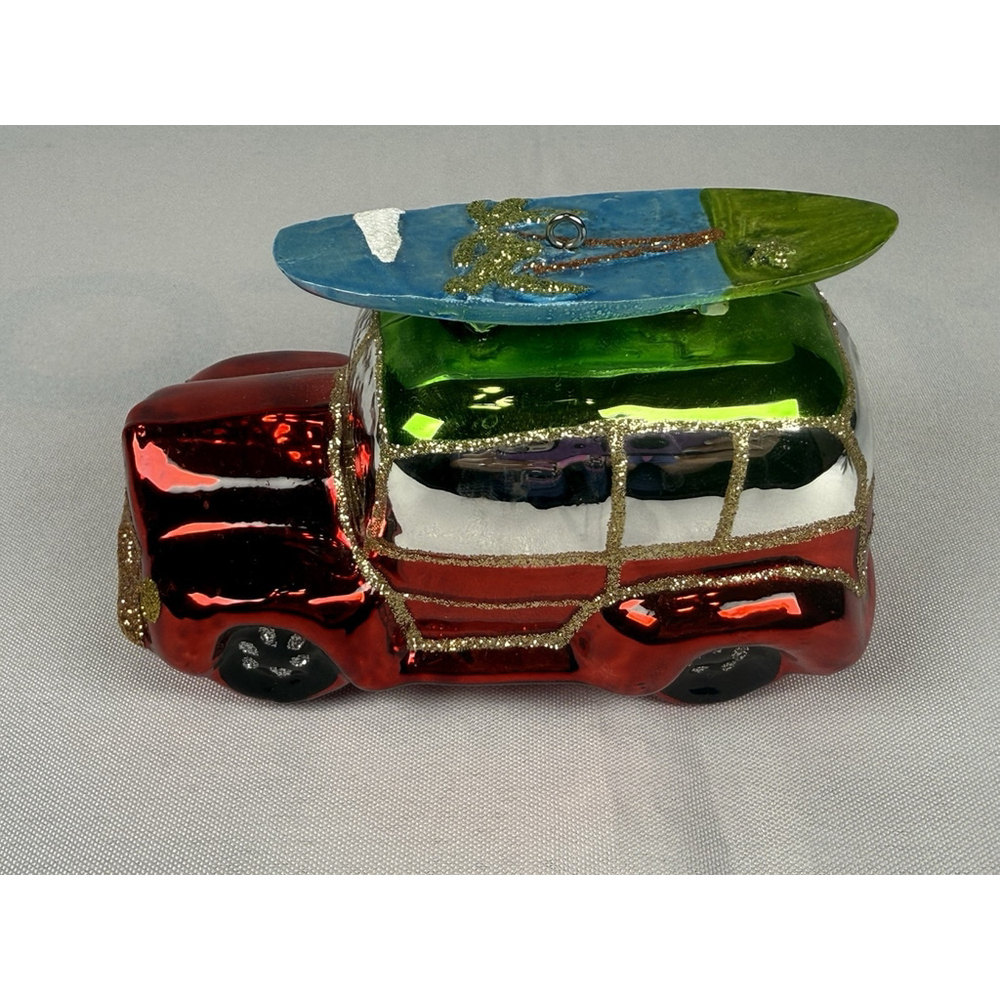 Mercury Glass? Station Wagon Automobile Car Christmas Ornament Surfboard Holiday - Picture 1 of 12